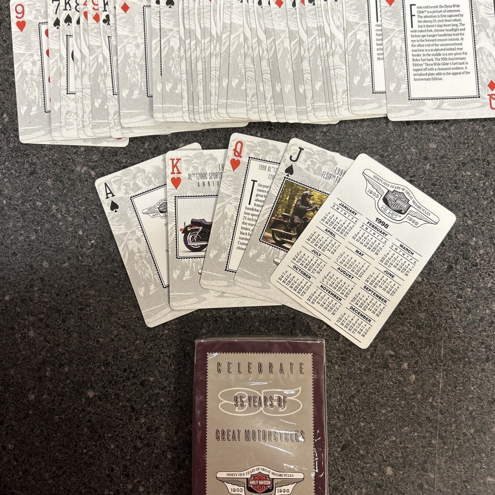Harley Davidson 95th Anniversary Playing Cards, 2 Sets, One Sealed/New, One Open